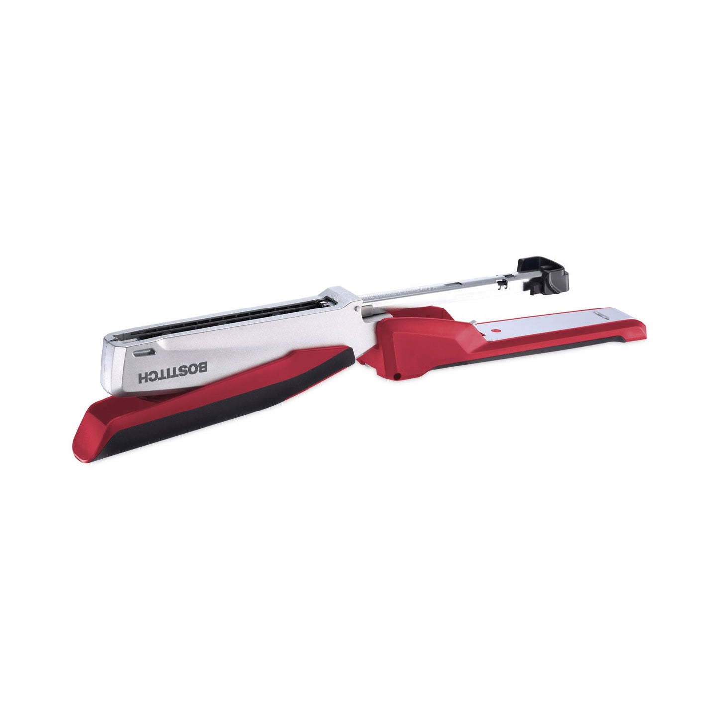 Bostitch InPower Spring-Powered Premium Desktop Stapler, 28-Sheet Capacity, Red/Silver
