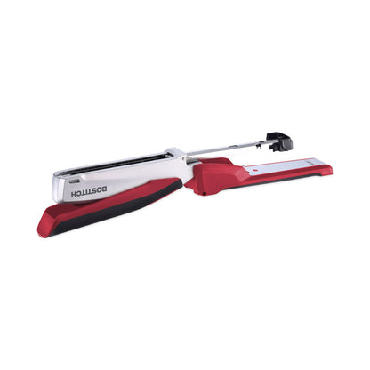 Bostitch InPower Spring-Powered Premium Desktop Stapler, 28-Sheet Capacity, Red/Silver