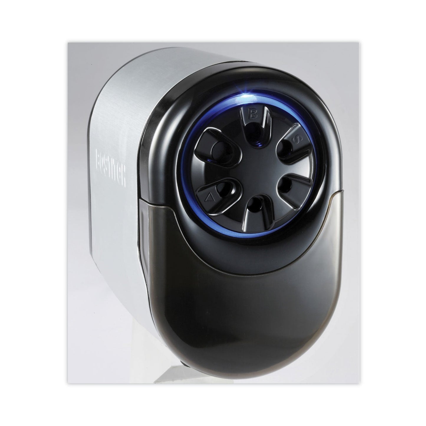 Bostitch QuietSharp Glow Classroom Electric Pencil Sharpener, AC-Powered, 6.13 x 10.69 x 9, Silver/Black