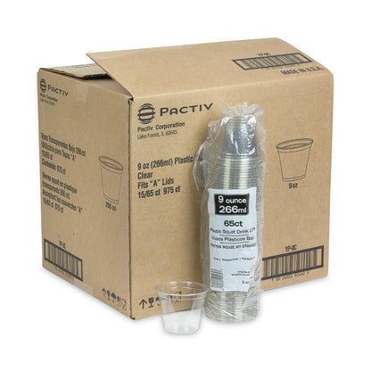 Pactiv Evergreen EarthChoice Recycled Clear Plastic Cold Cups, 9 oz, Clear, 975/Carton