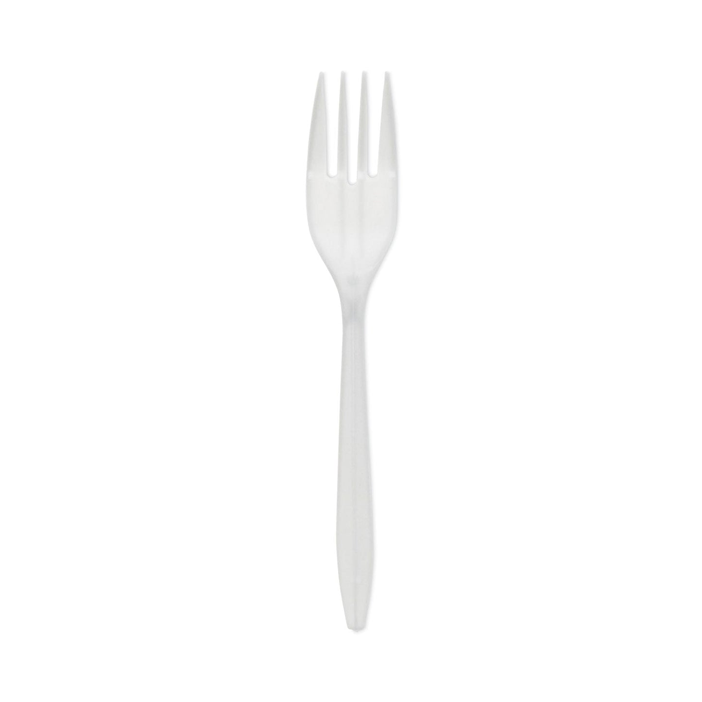 Pactiv Evergreen Fieldware Cutlery, Fork, Mediumweight, White, 1,000/Carton