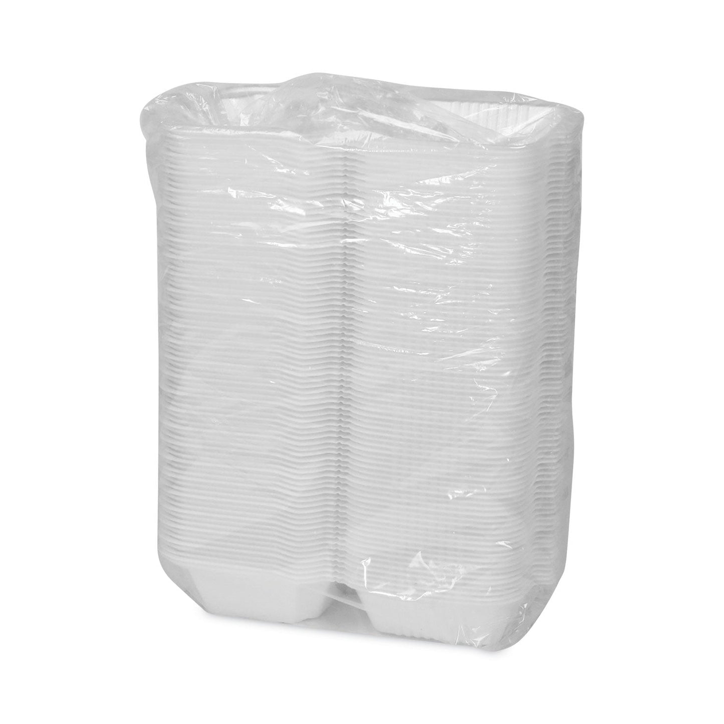 Pactiv Evergreen SmartLock Foam Hinged Lid Container, Sandwich, 5.75 x 5.75 x 3.25, White, 504/Carton