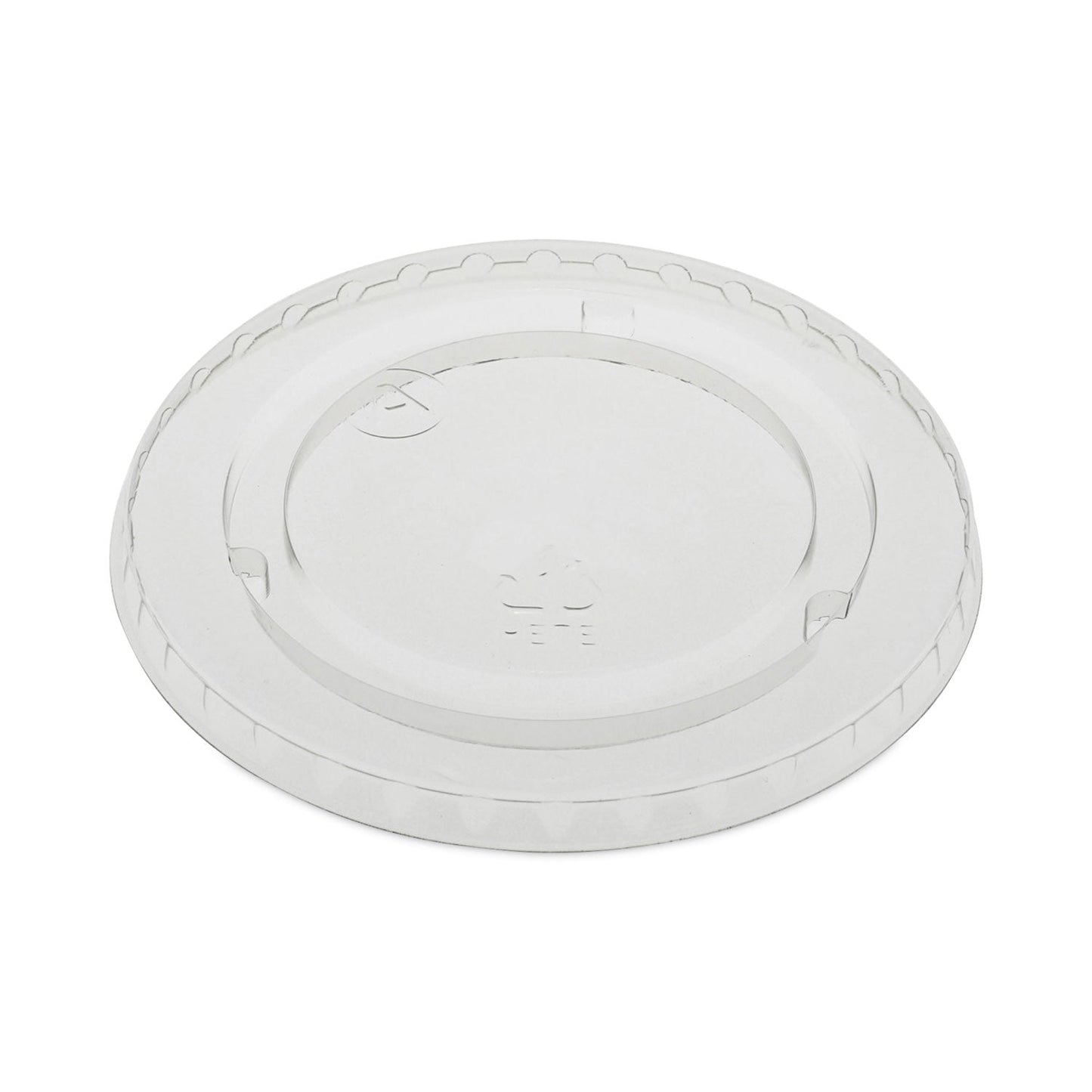 Pactiv Evergreen EarthChoice Strawless RPET Lid, Flat Lid, Fits 9 oz to 20 oz "A" Cups, Clear 1,020/Carton
