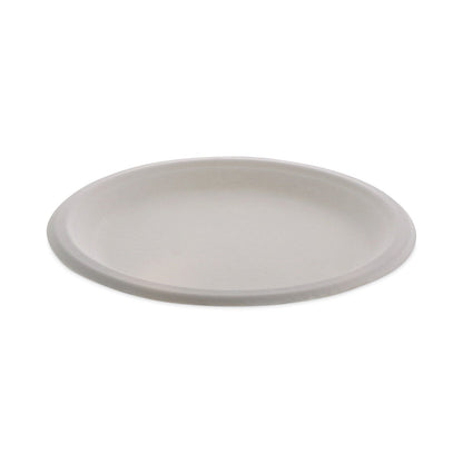 Pactiv Evergreen EarthChoice Compostable Fiber-Blend Bagasse Dinnerware, Plate, 9" dia, Natural, 500/Carton