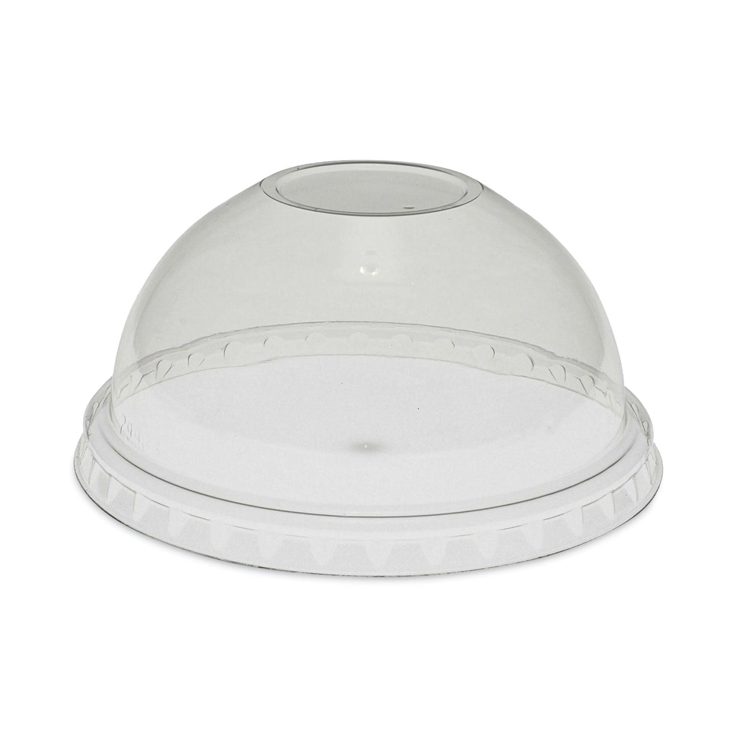 Pactiv Evergreen EarthChoice Strawless RPET Lid, Dome Lid, Fits 9 oz to 20 oz "A" Cups, Clear, 900/Carton