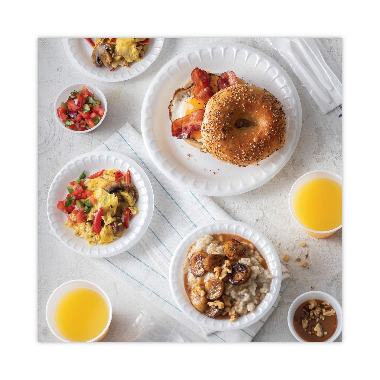 Pactiv Evergreen Placesetter Satin Non-Laminated Foam Dinnerware, Plate, 7" dia, White, 900/Carton