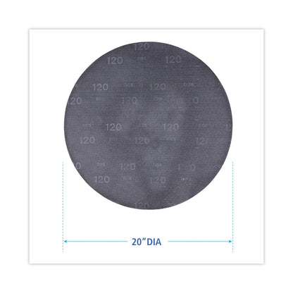 Boardwalk Sanding Screens, 20" Diameter, 120 Grit, Black, 10/Carton