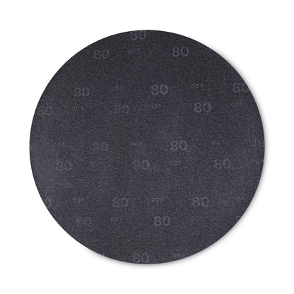 Boardwalk Sanding Screens, 20" Diameter, 80 Grit, Black, 10/Carton
