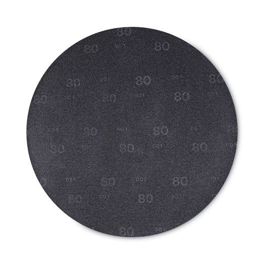 Boardwalk Sanding Screens, 20" Diameter, 80 Grit, Black, 10/Carton