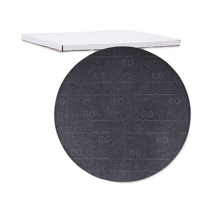 Boardwalk Sanding Screens, 17" Diameter, 60 Grit, Black, 10/Carton