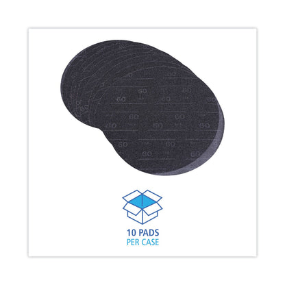 Boardwalk Sanding Screens, 17" Diameter, 60 Grit, Black, 10/Carton