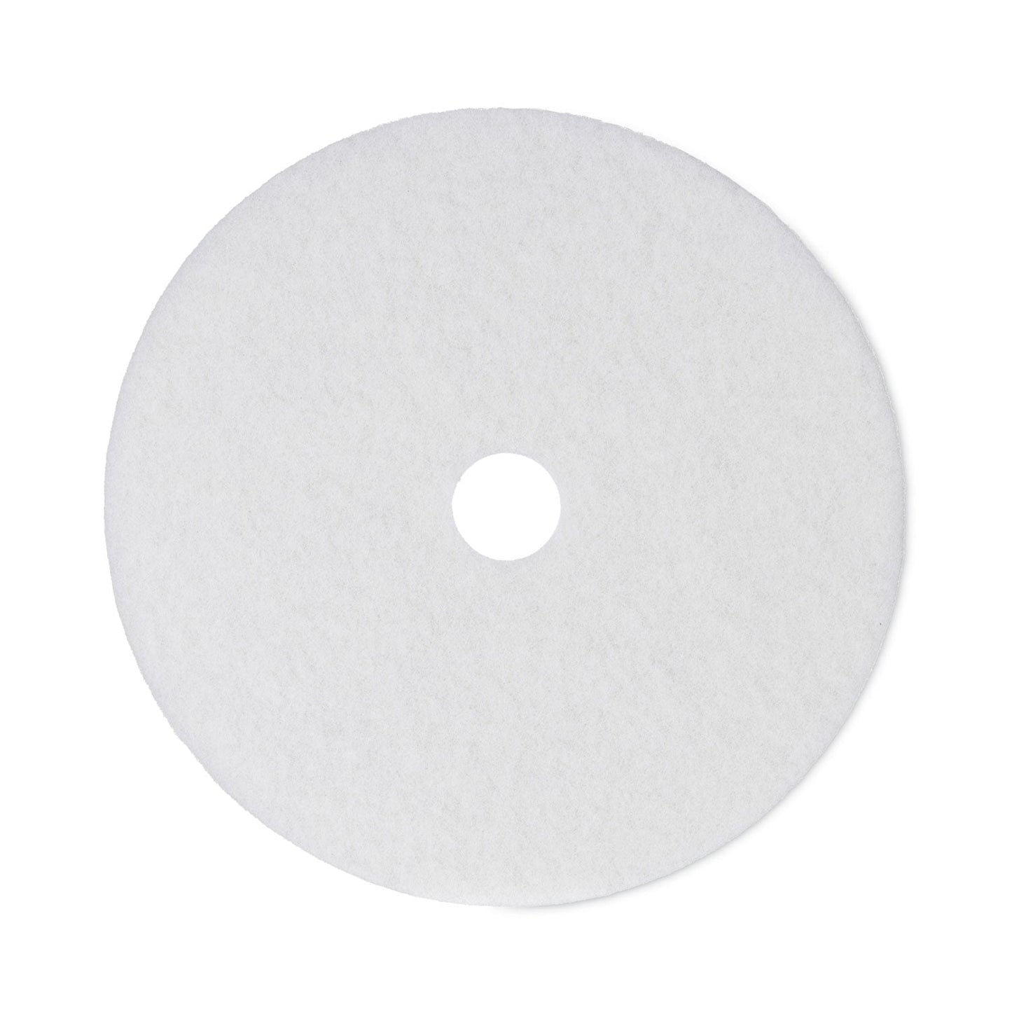 Boardwalk Polishing Floor Pads, 21" Diameter, White, 5/Carton
