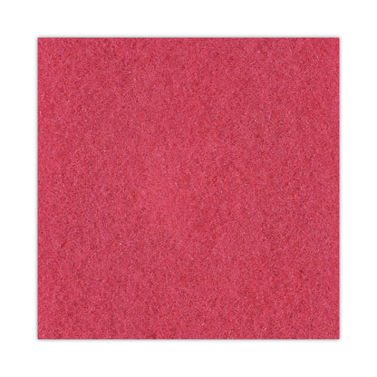 Boardwalk Buffing Floor Pads, 20" Diameter, Red, 5/Carton