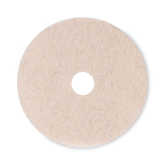 Boardwalk Natural Hog Hair Burnishing Floor Pads, 20" Diameter, Tan, 5/Carton