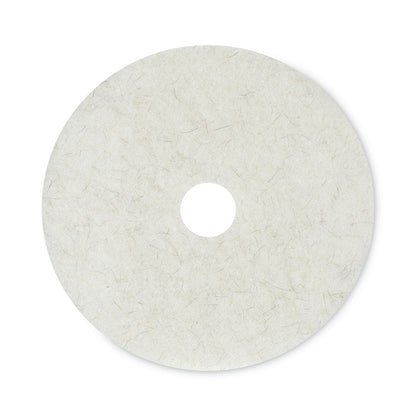 Boardwalk Natural Burnishing Floor Pads, 20" Diameter, White, 5/Carton