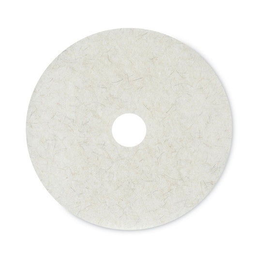 Boardwalk Natural Burnishing Floor Pads, 20" Diameter, White, 5/Carton