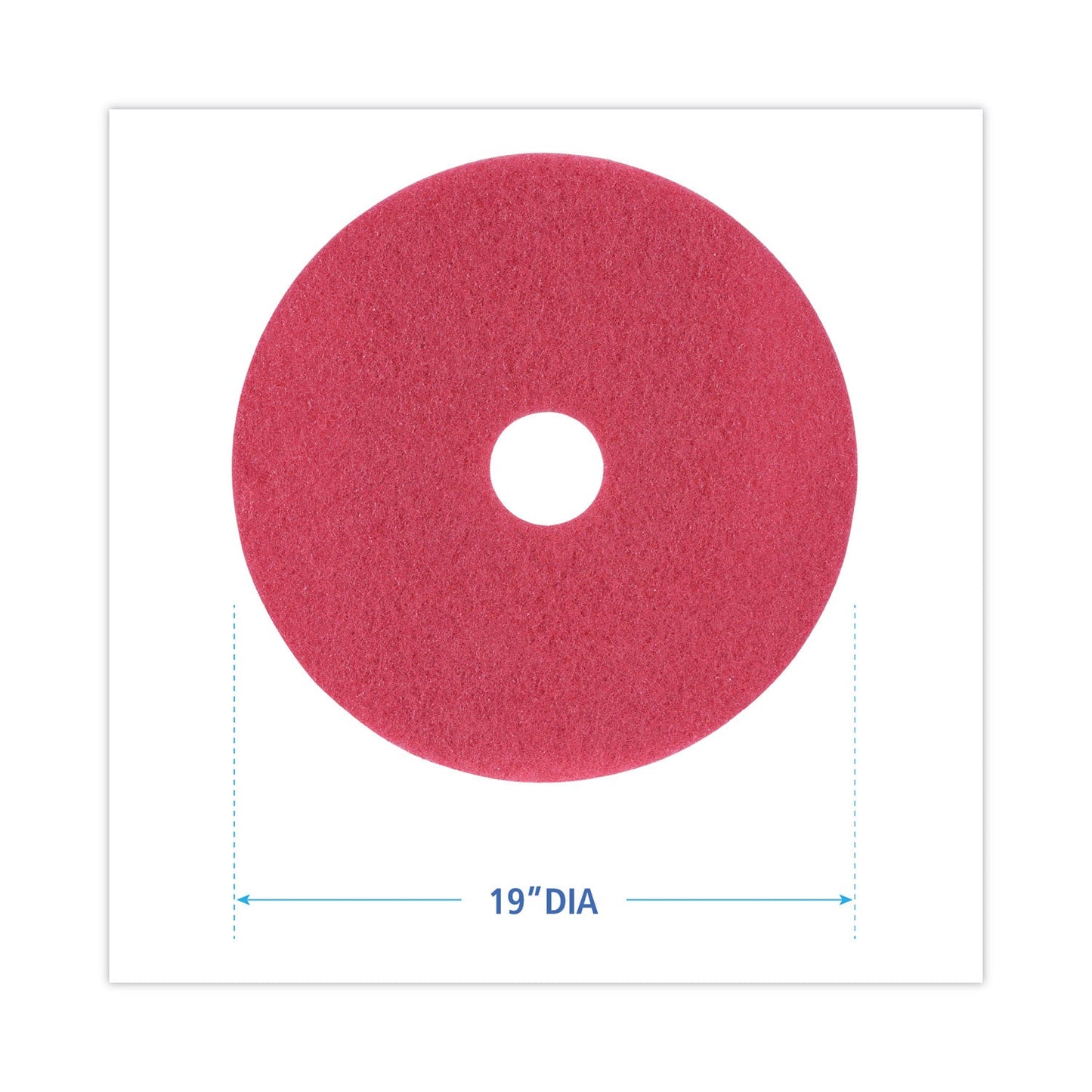 Boardwalk Buffing Floor Pads, 19" Diameter, Red, 5/Carton