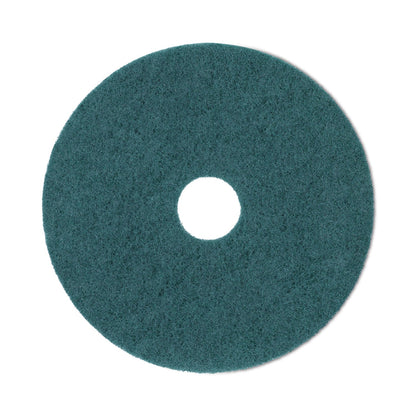 Boardwalk Heavy-Duty Scrubbing Floor Pads, 19" Diameter, Green, 5/Carton