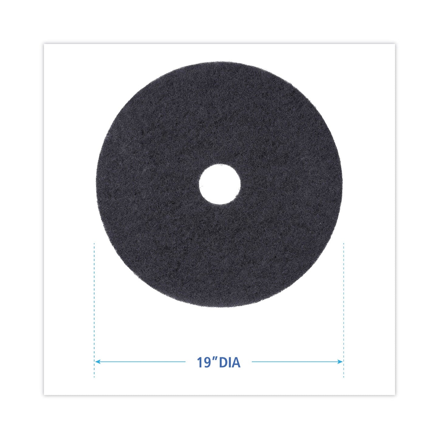 Boardwalk Stripping Floor Pads, 19" Diameter, Black, 5/Carton