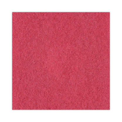 Boardwalk Buffing Floor Pads, 18" Diameter, Red, 5/Carton