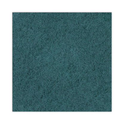 Boardwalk Heavy-Duty Scrubbing Floor Pads, 18" Diameter, Green, 5/Carton