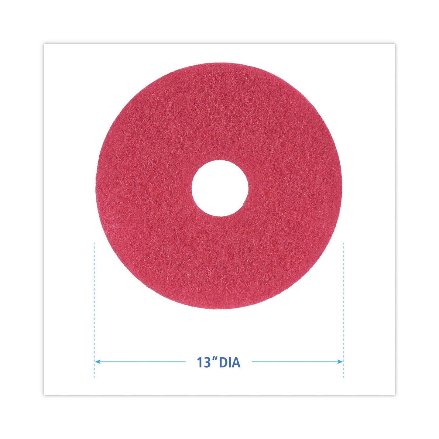 Boardwalk Buffing Floor Pads, 13" Diameter, Red, 5/Carton