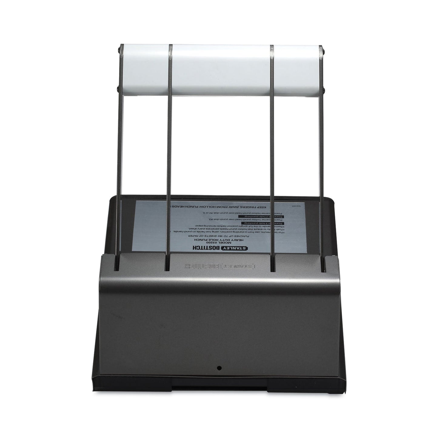 Bostitch 160-Sheet Antimicrobial Protected Xtreme Duty Adjustable Two- to Three-Hole Punch, 9/32" Holes, Black/Silver