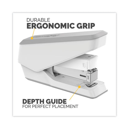 Fellowes LX840 EasyPress Half Strip Stapler, 25-Sheet Capacity, White
