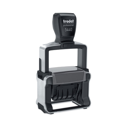Trodat Professional 5-in-1 Date Stamp, Self-Inking, 1 x 1.63, Blue/Red