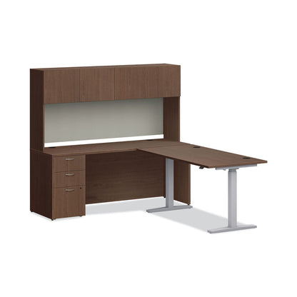 HON Mod Desk Hutch, 3 Compartments, 72w x 14d x 39.75h, Sepia Walnut