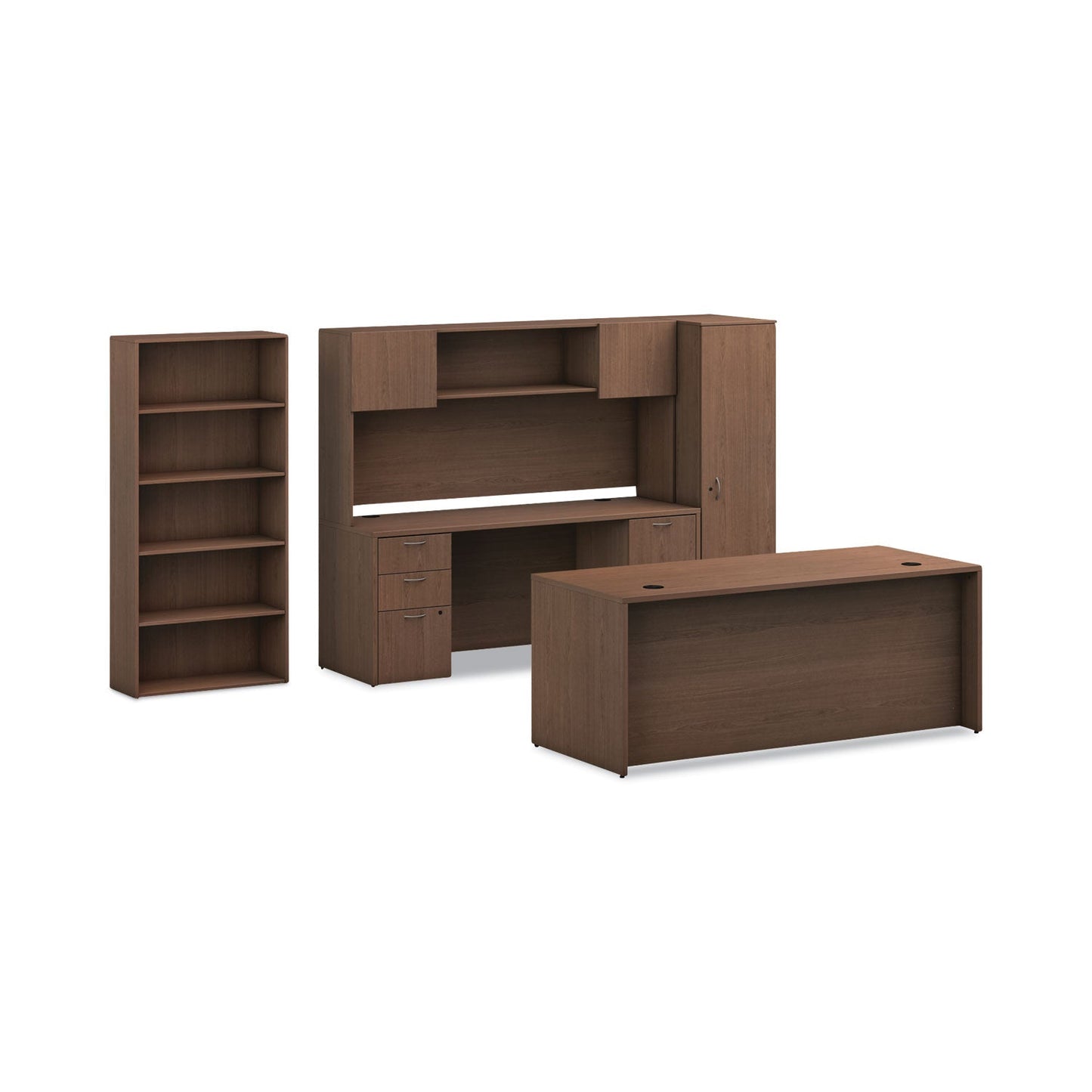 HON Mod Credenza Shell, 72w x 24d x 29h, Sepia Walnut