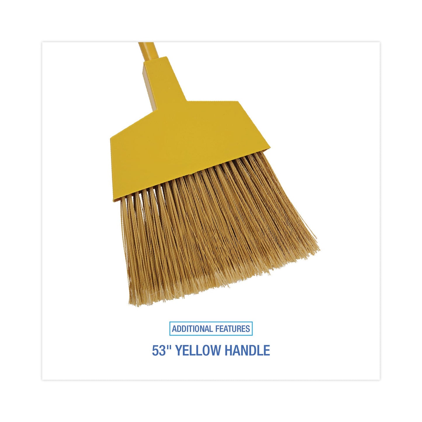 Boardwalk Poly Bristle Angler Broom, 53" Handle, Yellow, 12/Carton