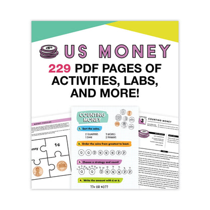 Carson-Dellosa Education In a Flash USB, US Money, Ages 6-8, 229 Pages