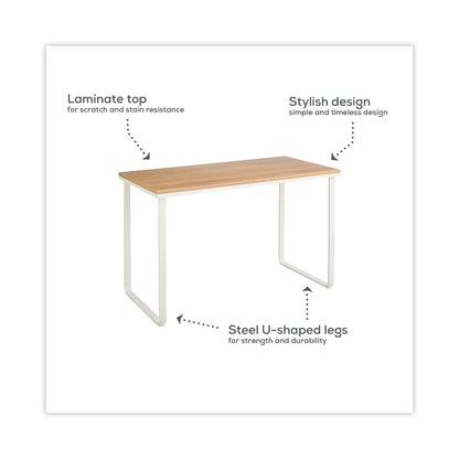 Safco Steel Desk, 47.25" x 24" x 28.75", Beech/White