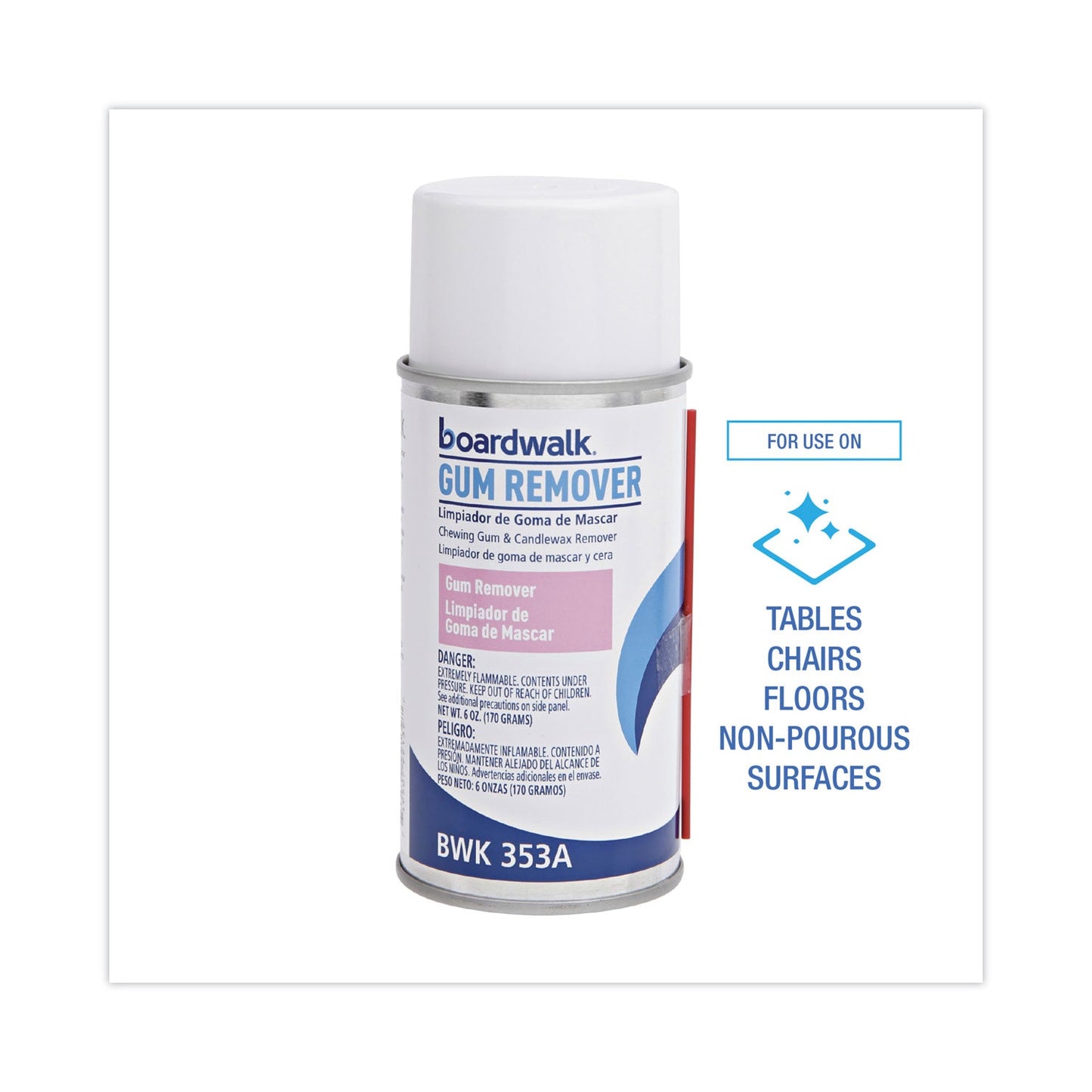 Boardwalk Chewing Gum and Candle Wax Remover, 6 oz Aerosol Spray, 12/Carton