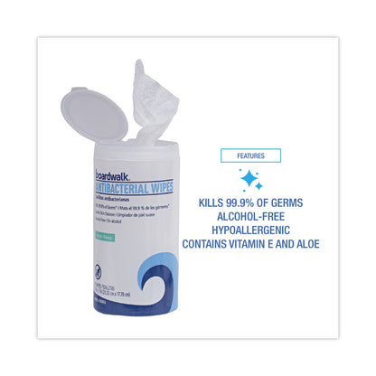 Boardwalk Antibacterial Wipes, 5.4 x 8, Fresh Scent, 75/Canister