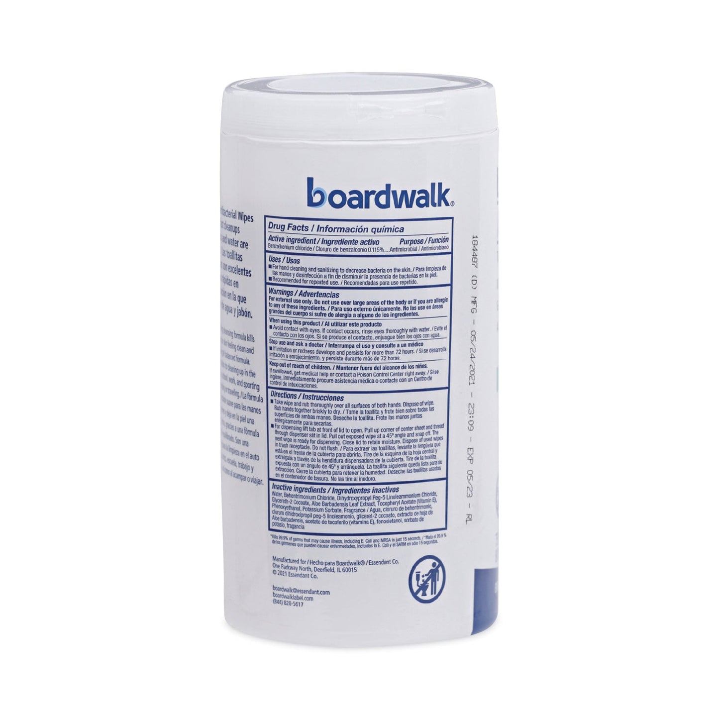 Boardwalk Antibacterial Wipes, 5.4 x 8, Fresh Scent, 75/Canister