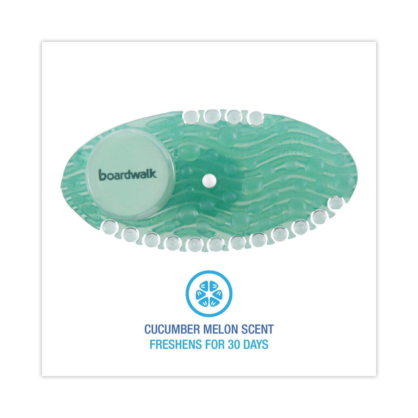 Boardwalk Curve Air Freshener, Cucumber Melon, Green, 10/Box, 6 Boxes/Carton