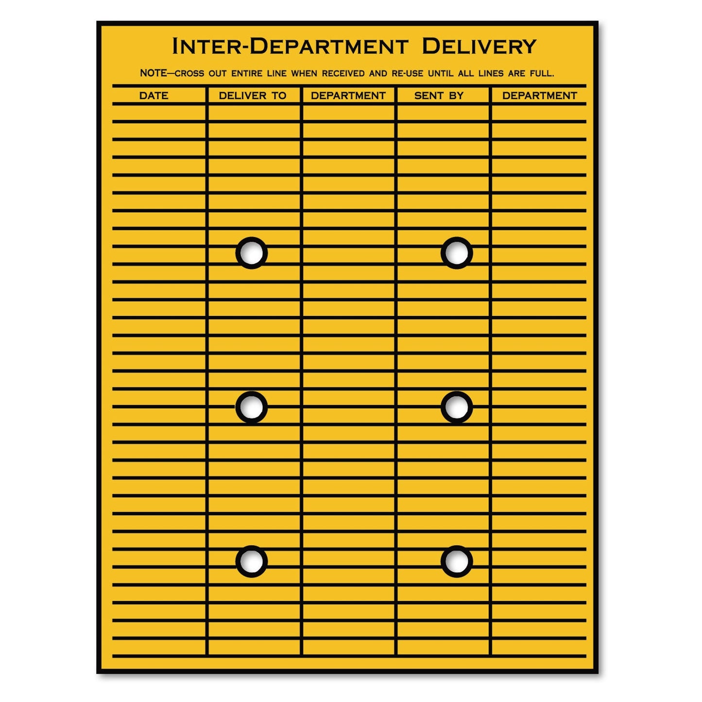 Quality Park Brown Kraft String/Button Interoffice Envelope, #97, Two-Sided Five-Column Format, 52-Entries, 10 x 13, Brown Kraft, 100/CT