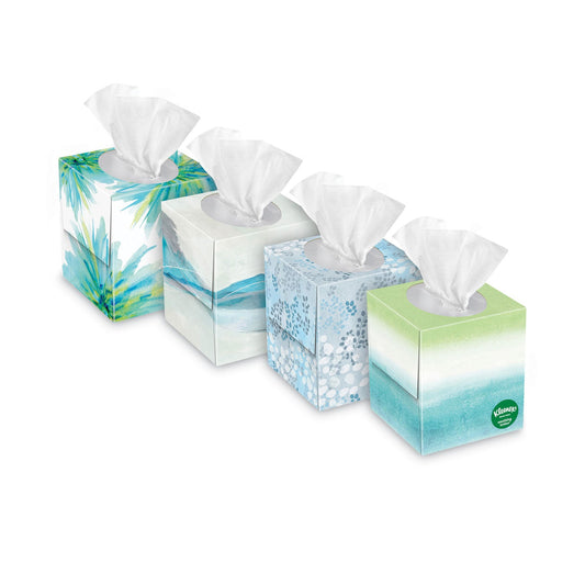 Kleenex Lotion Facial Tissue, 3-Ply, White, 60 Sheets/Box, 4 Boxes/Pack, 2 Packs/Carton
