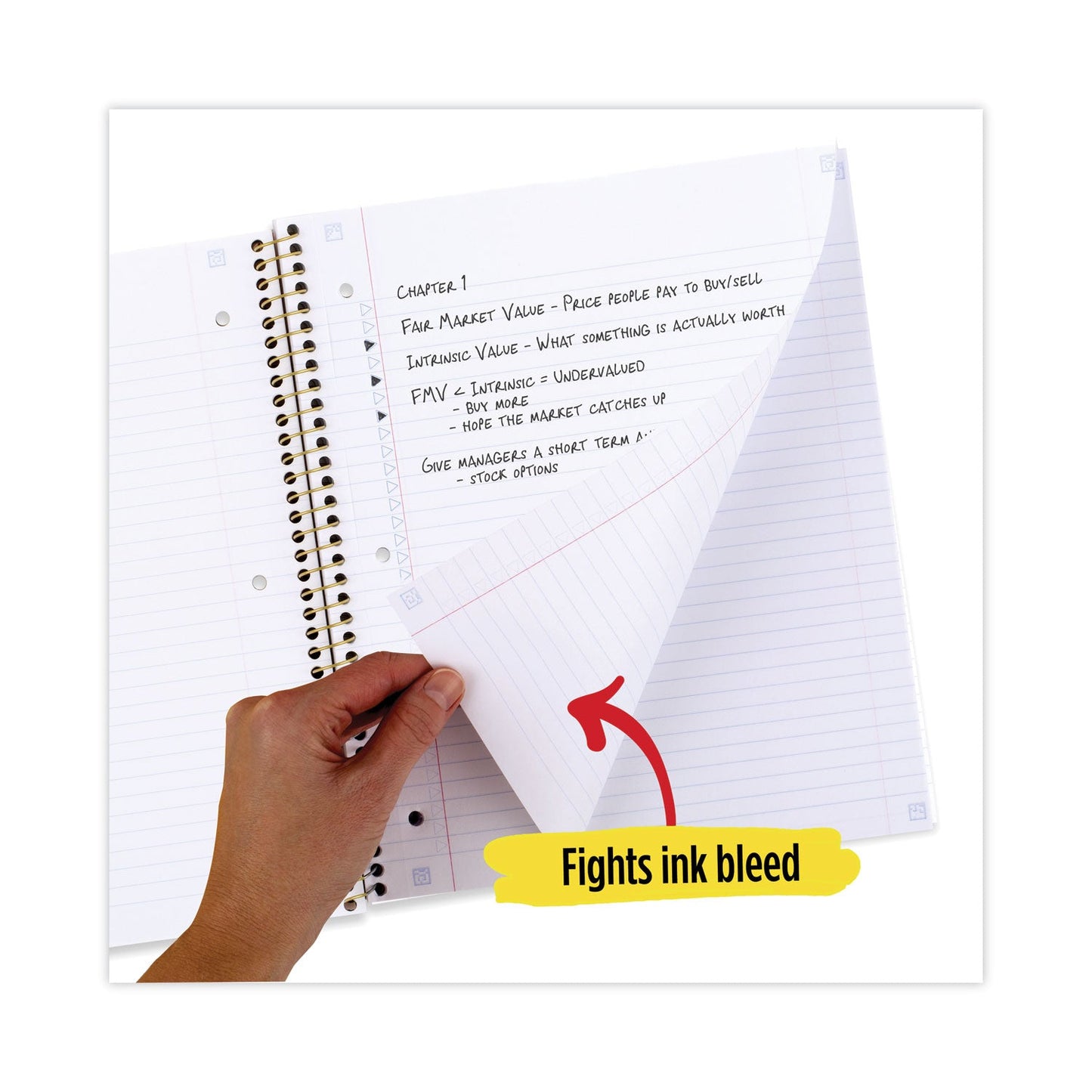 Five Star Style Wirebound Notebook, 1 Subject, Medium/College Rule, Assorted Geometrics Covers, 11 x 8.5, 100 Sheets, 3/Pack
