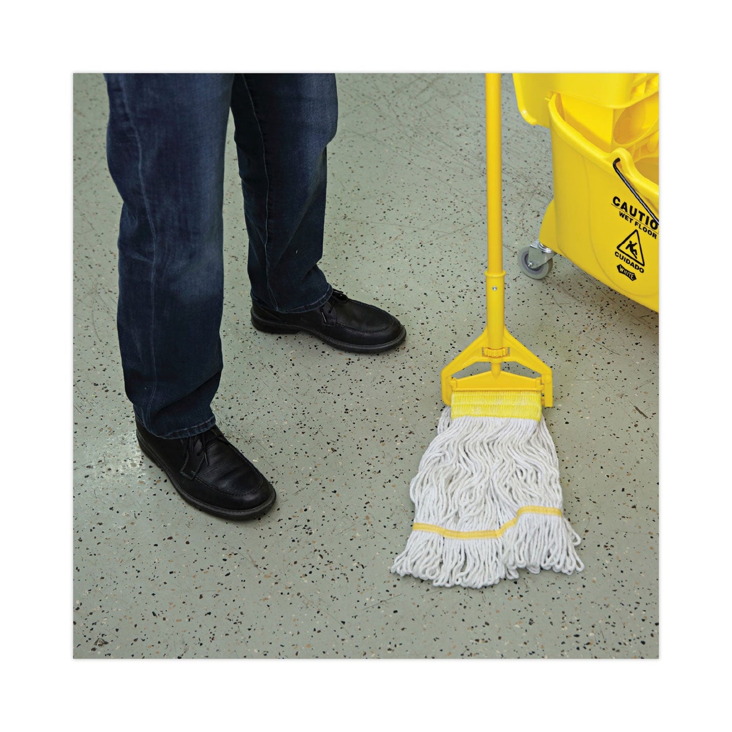 Boardwalk Super Loop Wet Mop Head, Cotton/Synthetic Fiber, 5" Headband, Small Size, White, 12/Carton