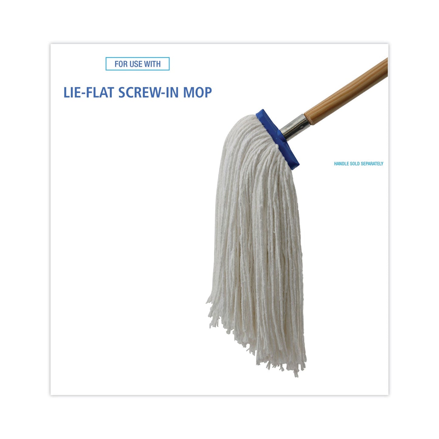Boardwalk Cut-End Lie-Flat Wet Mop Head, Rayon, 16oz, White, 12/Carton