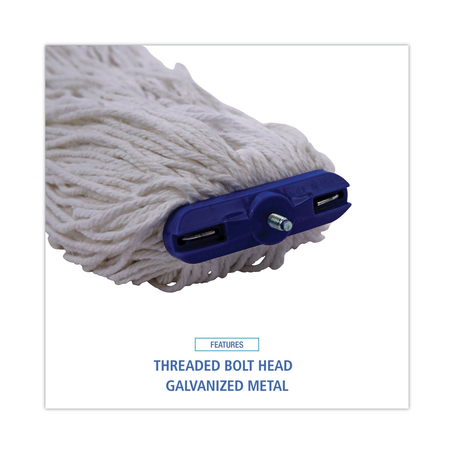 Boardwalk Cut-End Lie-Flat Wet Mop Head, Rayon, 16oz, White, 12/Carton