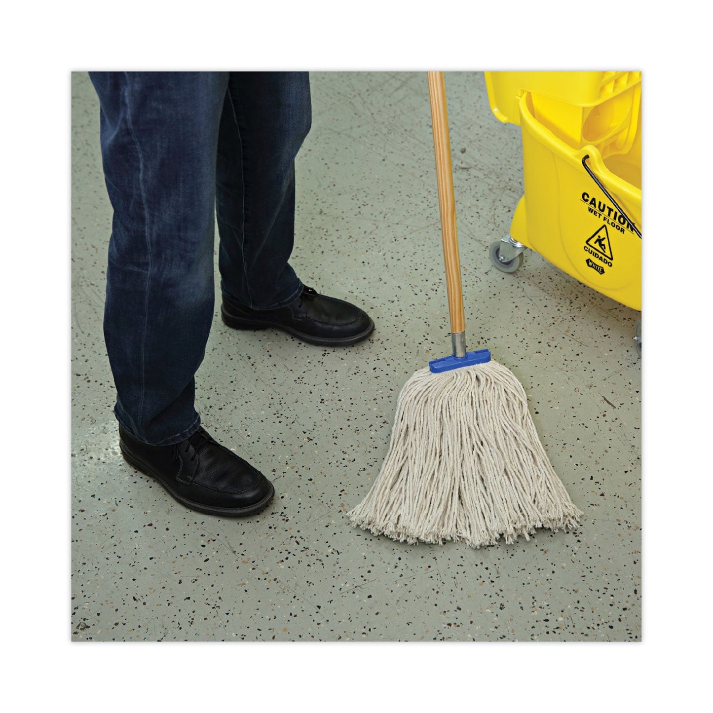 Boardwalk Mop Head, Economical Lie-Flat Head, Cotton Fiber, 20 oz, White, 12/Carton