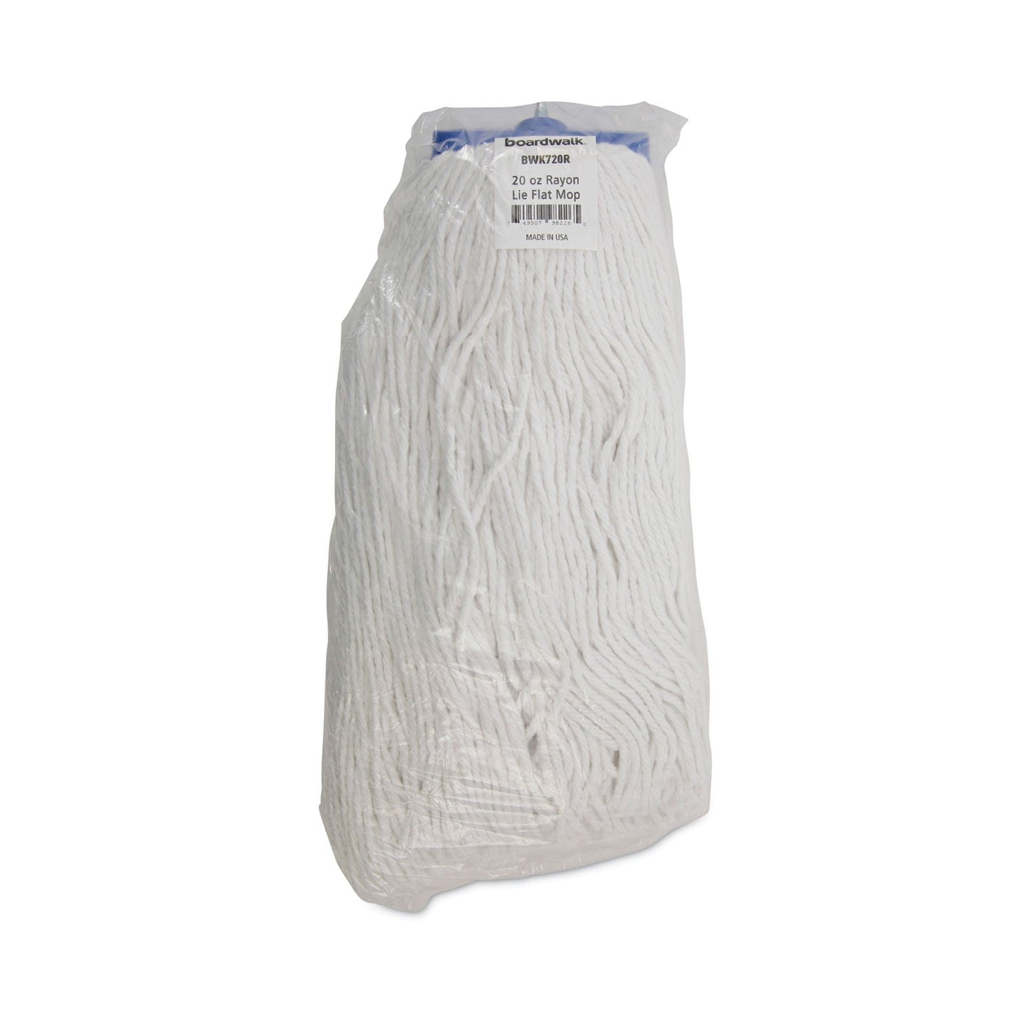 Boardwalk Mop Head, Economical Lie-Flat Head, Rayon Fiber, 20oz, White, 12/Carton