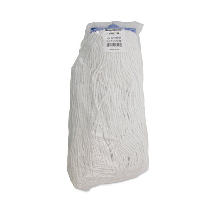 Boardwalk Mop Head, Economical Lie-Flat Head, Rayon Fiber, 20oz, White, 12/Carton
