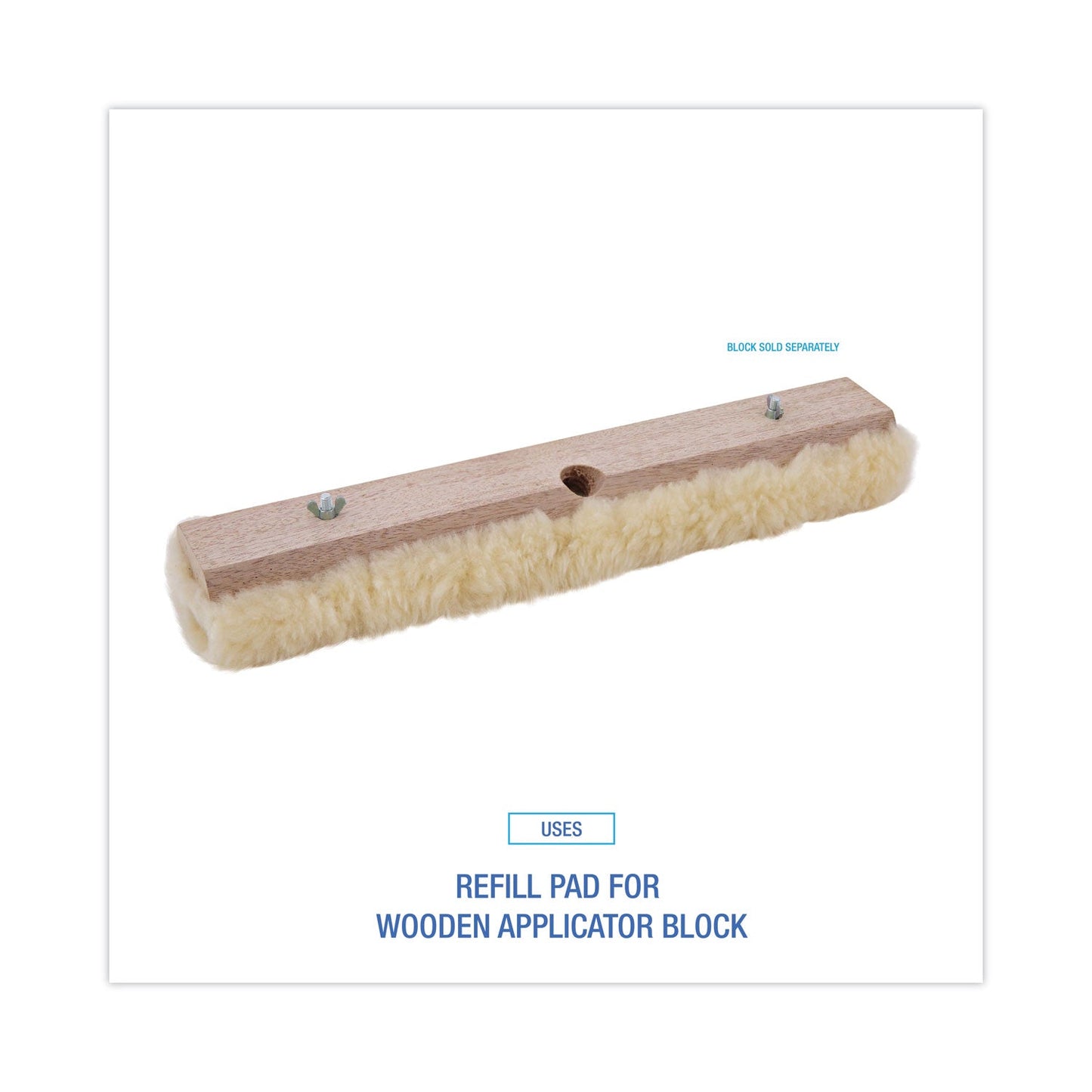 Boardwalk Mop Head, Applicator Refill Pad, Lambswool, 16-Inch, White