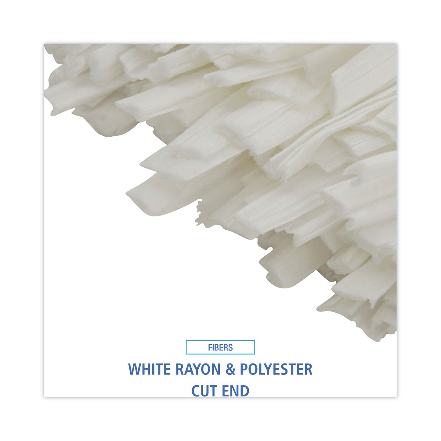 Boardwalk Nonwoven Cut End Edge Mop, Rayon/Polyester, #24, White, 12/Carton