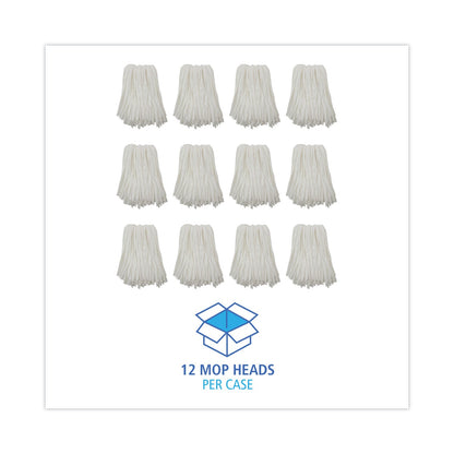Boardwalk Nonwoven Cut End Edge Mop, Rayon/Polyester, #24, White, 12/Carton
